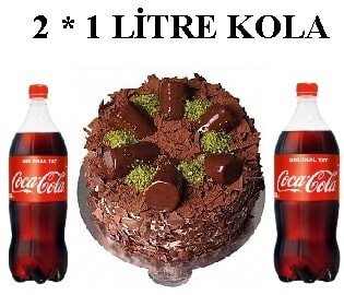 6-9 Kişilik Çikolatalı Muzlu Yaş Pasta & 2x1 Lt Cola İstanbul pasta