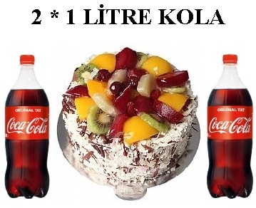 6-9 Kişilik Karışık Meyveli Yaş Pasta & 2x1 Lt Cola İstanbul pasta