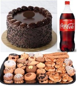 Komple İkram Paketi Yaş Pasta Kuru Pasta ve 1 Litre Cola İstanbul pasta